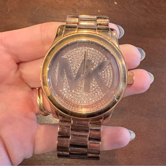 Michael Kors Rose Gold Glitter Dial Watch